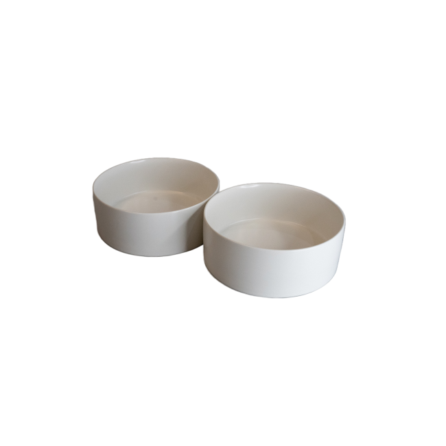 Altitude Double Raised Pet Bowl ceramic white bowls