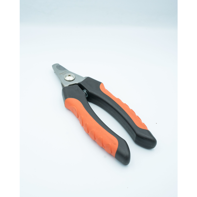 Nail Clipper For Dogs and Cats side angel black handles with red rubber accent