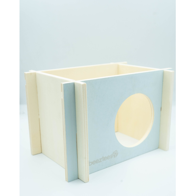 Wooden House for Pet Rodents angled view wooden box