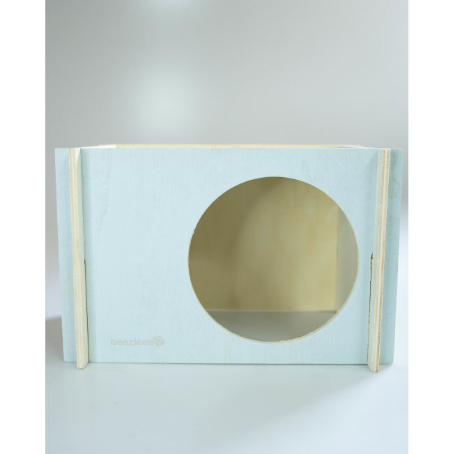 Wooden House for Pet Rodents front view with circle entrance