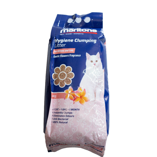 Marltons Hygiene Cat Litter exotic flowers light pink packaging