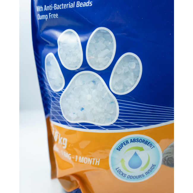 Marltons Crystal Cat Litter close up of litter in packaging