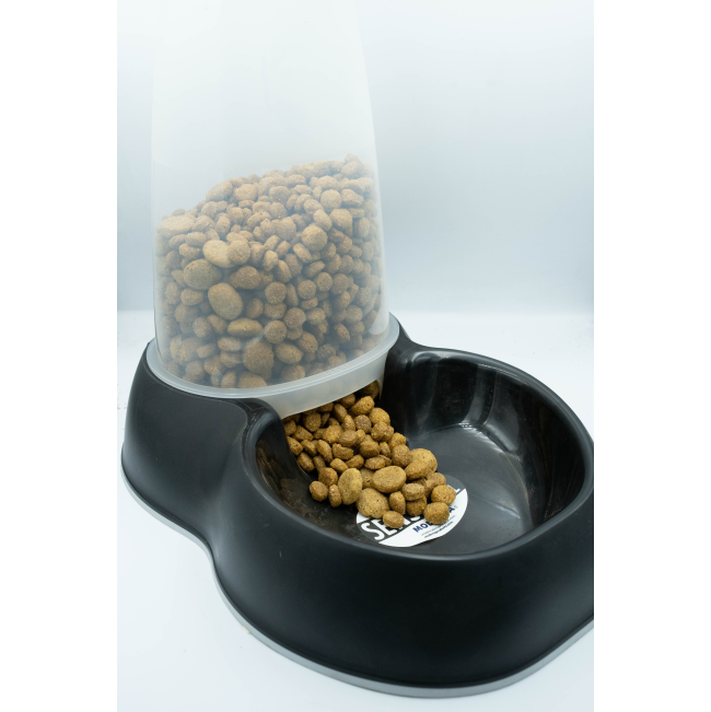 Sensiflo Cat Food & Water Dispenser black color with kibble