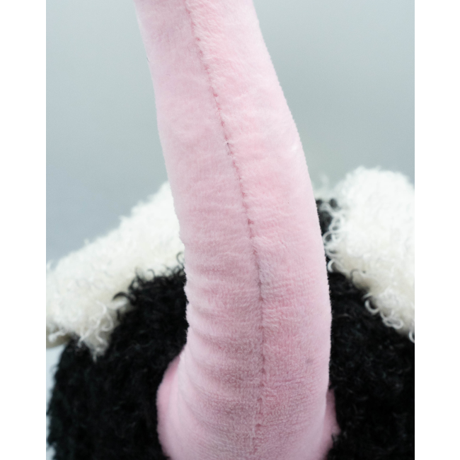 Rosewood Mister Twister Olga Ostrich Dog Toy close up of pink long neck