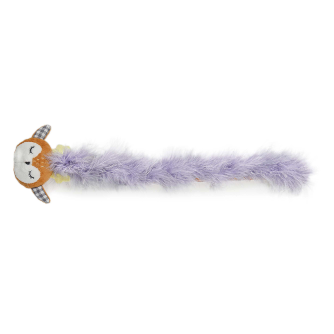 Reindeer Tinsel Cat Wand straight out with grey rope and reindeer face
