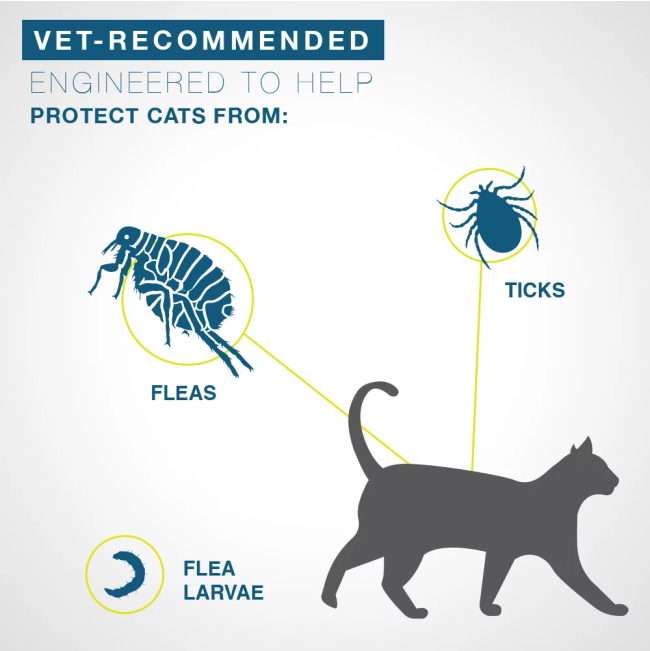 Seresto Tick and Flea Collar for Cats info picture qhat it protects against