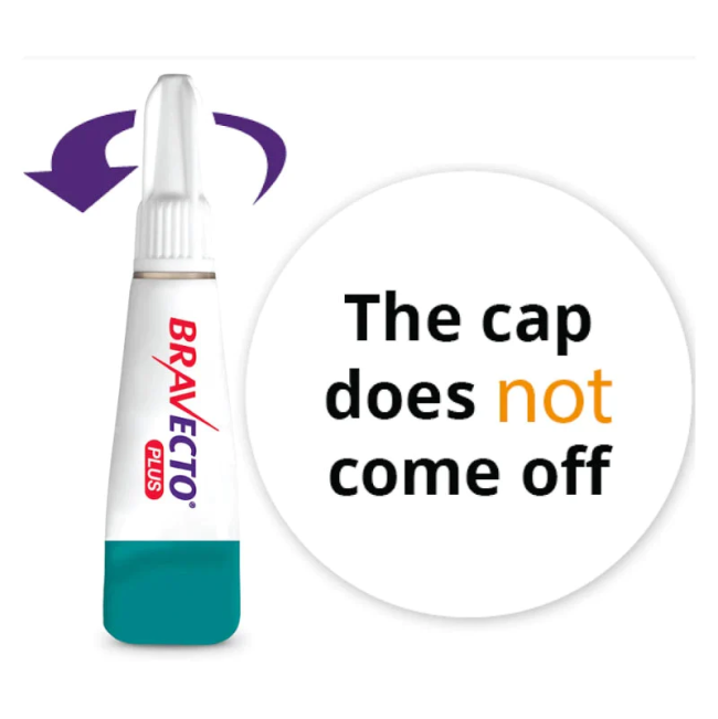 Bravecto Plus Tick, Flea & Dewormer Spot On for Cats pipette with twist cap