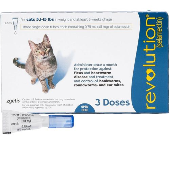 Revolution for Cats Mixed Parasite Spot On box with pipette next to it