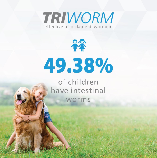 TriWorm Dewormer for Dogs children have intestinal worms