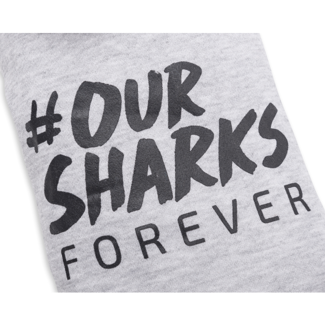 Dog Days Official Sharks Rugby Dog Hoodie close up of wording