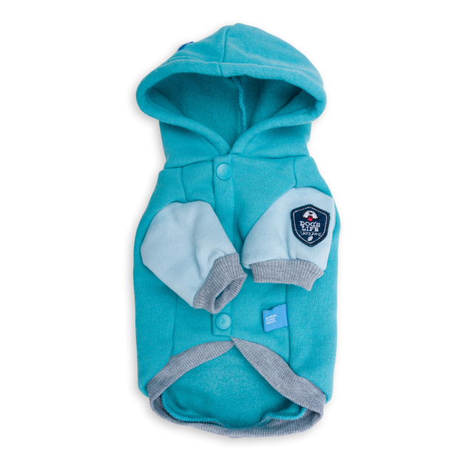 Dog Days Official Bulls Rugby Dog Hoodie back of blue hoodie