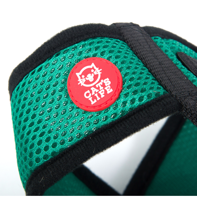 Cat’s Life Cat Harness & Lead close up of the green harness
