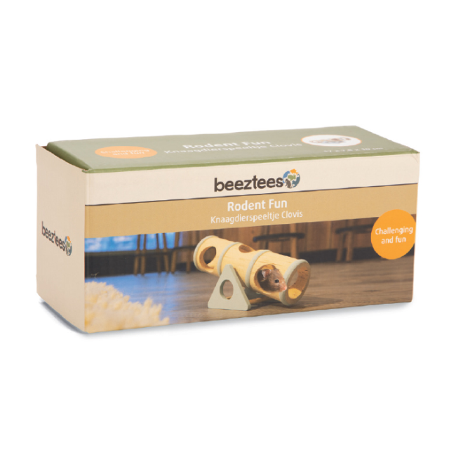 Clovis See-Saw Wooden Rodent Toy in carton packaging