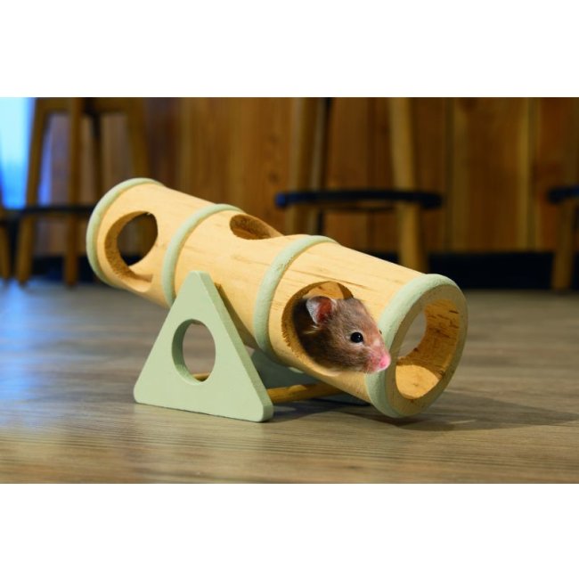 Clovis See-Saw Wooden Rodent Toy lifestyle with mouse