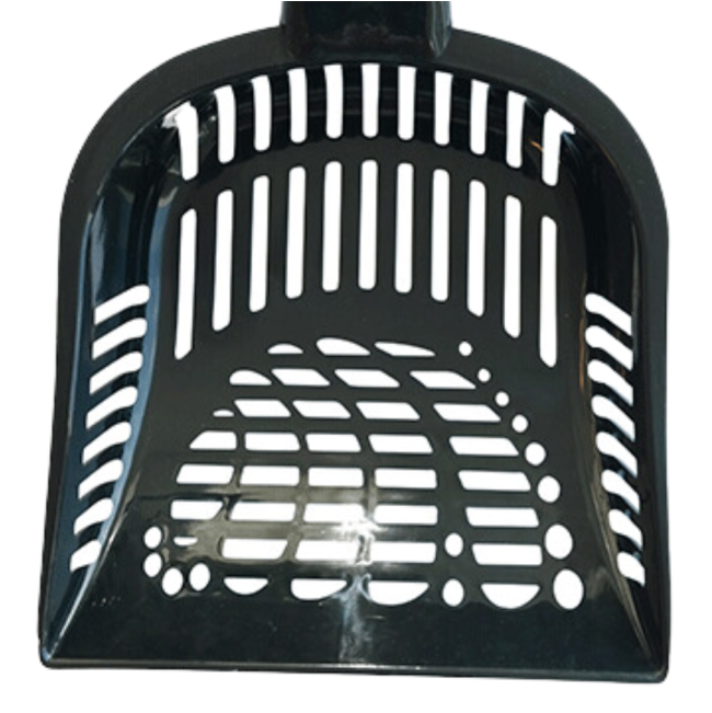 Large Cat Litter Scoop close up of black plastic scoop