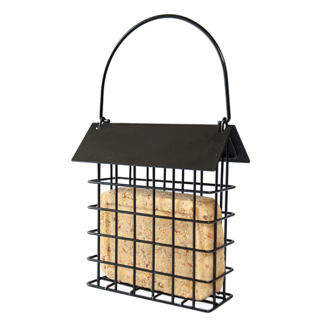 Suet Slabs For Wild Birds - Twin Pack with single slab inside suet cage