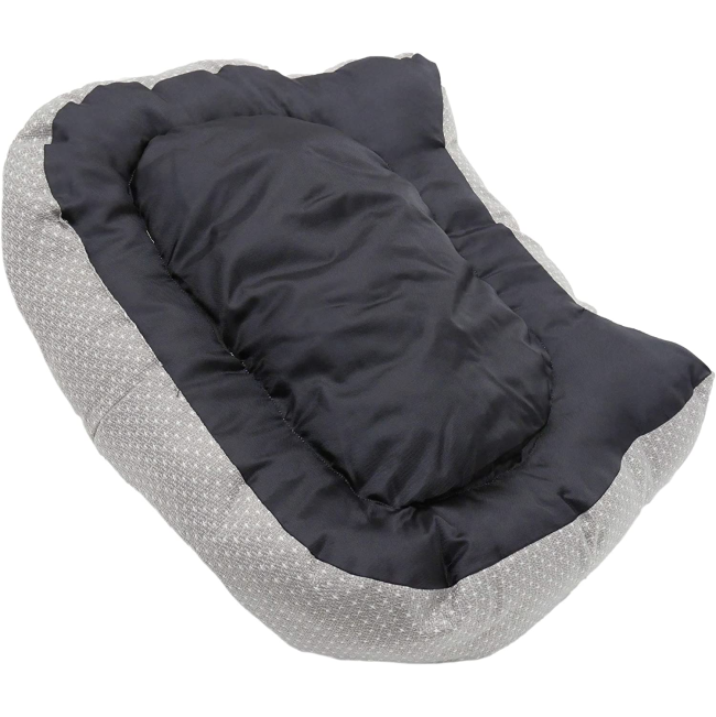 Dotty Feline Cat Bed underneath side with black water-resistant lining