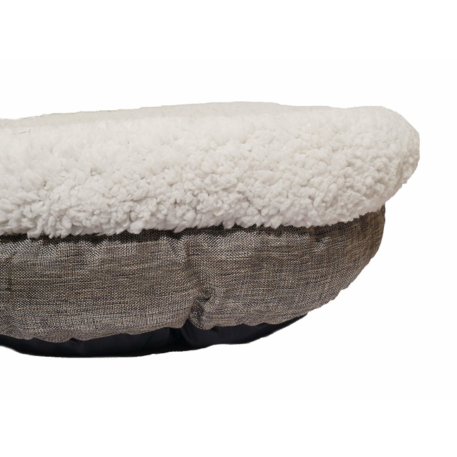 Deep Tweed Teddy Bear Pet Bed close up with anti-slip bottom