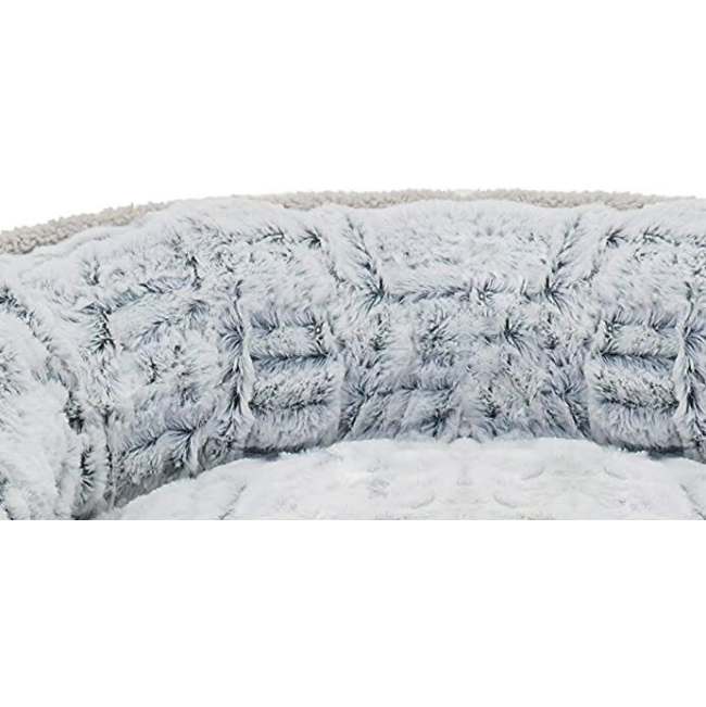 Deep Plush Grey Donut Pet Bed inner light grey soft plush ring