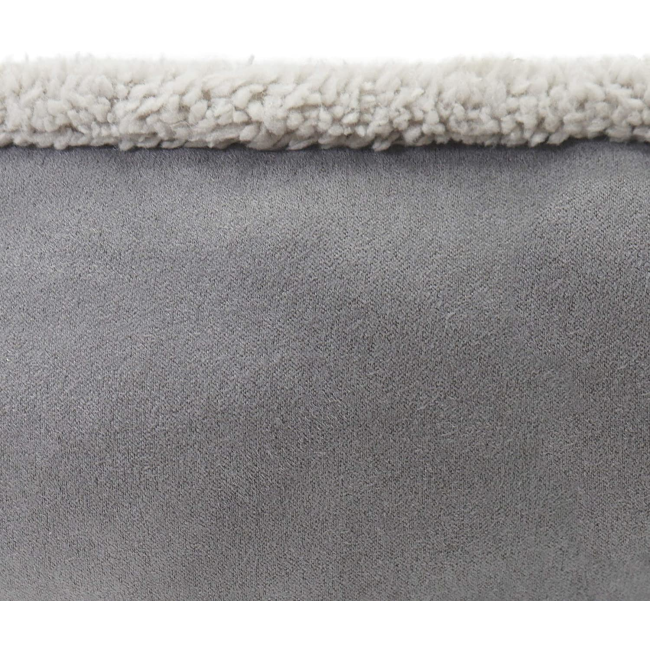 Deep Plush Grey Donut Pet Bed close up of soft grey side