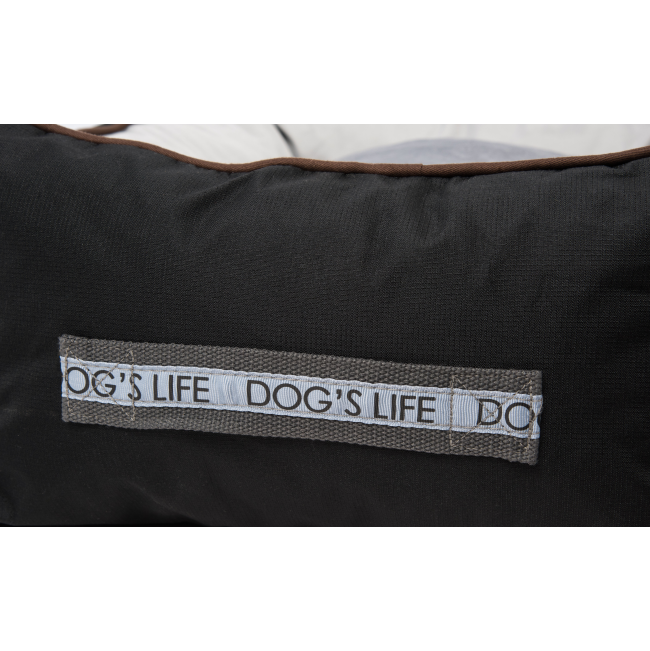 Dog's Life Premium Country Waterproof Bed - Black side handle with dog's life