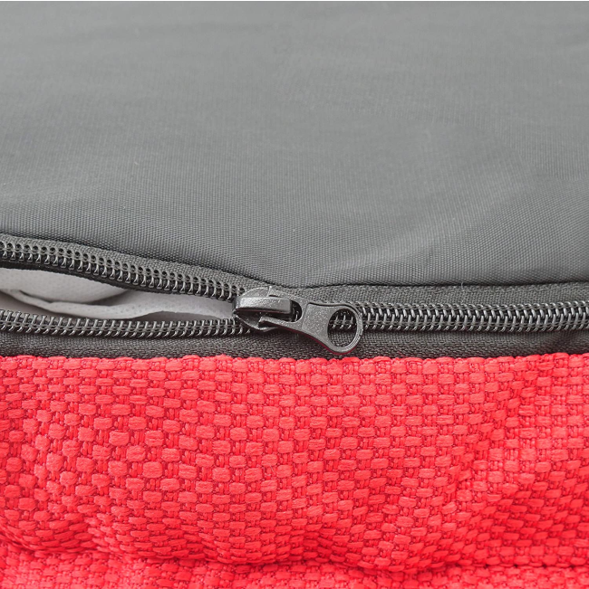 Red Orthopaedic Dog Bed bottom with removable cover and zip