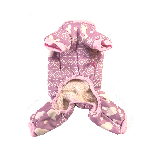 Dog’s Life Boston Terrier Design Dog Pyjamas - Pink back of pajamas