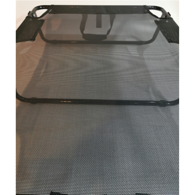 Raised Foldable Pet Bed view from the top with black stretcher material