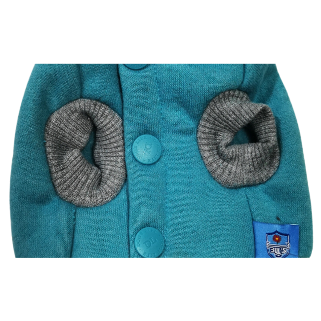 Dog Days Official Bulls Rugby Dog Hoodie close up of sleeves