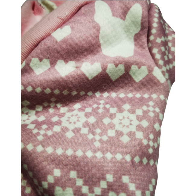 Dog’s Life Boston Terrier Design Dog Pyjamas - Pink close up of pattern