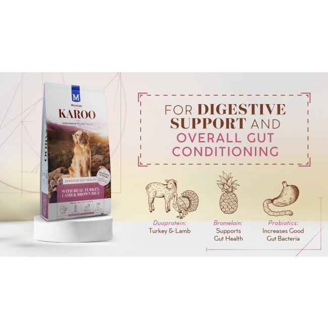 Karoo Targeted Care Sensitive Gut Adult Dog Food - Turkey & Lamb information