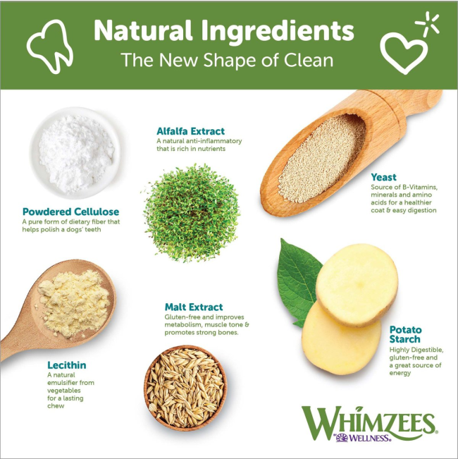 Whimzees Stix Dental Dog Treats - Value Packs what it is made with