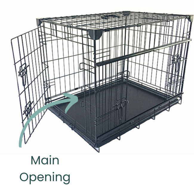 Wire Pet Crate With Sliding Door main door opening