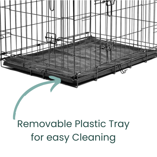 Wire Pet Crate With Bed removable tray