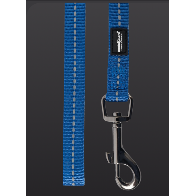 Reflective Supersoft Webbing Dog Lead close up of metal clip on blue lead
