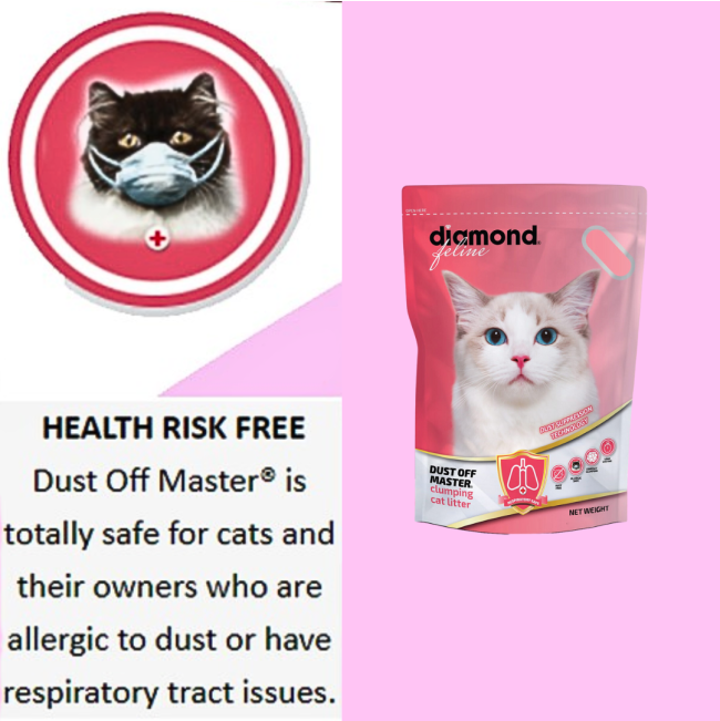 Diamond Feline Clumping Cat Litter - Dust Off health risk of dust