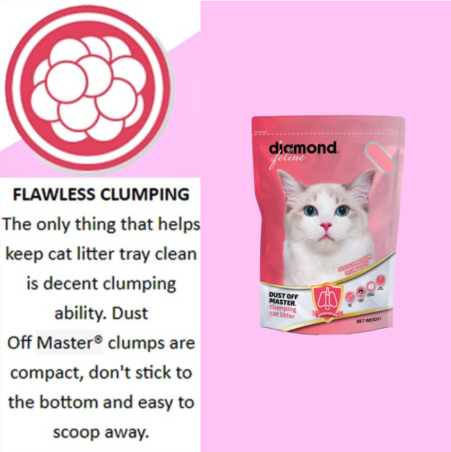 Diamond Feline Clumping Cat Litter - Dust Off flawless clumping