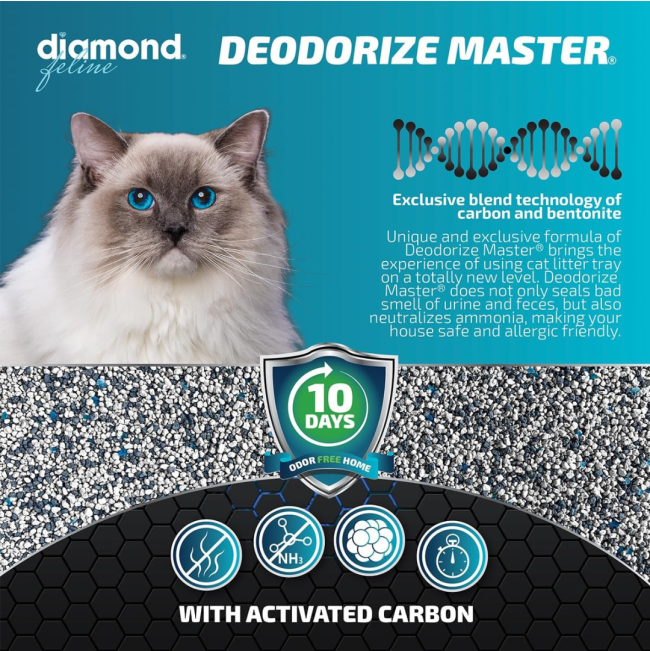 Diamond Feline Clumping Clay Cat Litter - Deodorize lasts for 10 days