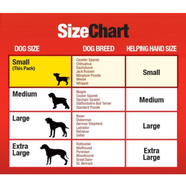 Mikki Helping Hands sizing chart
