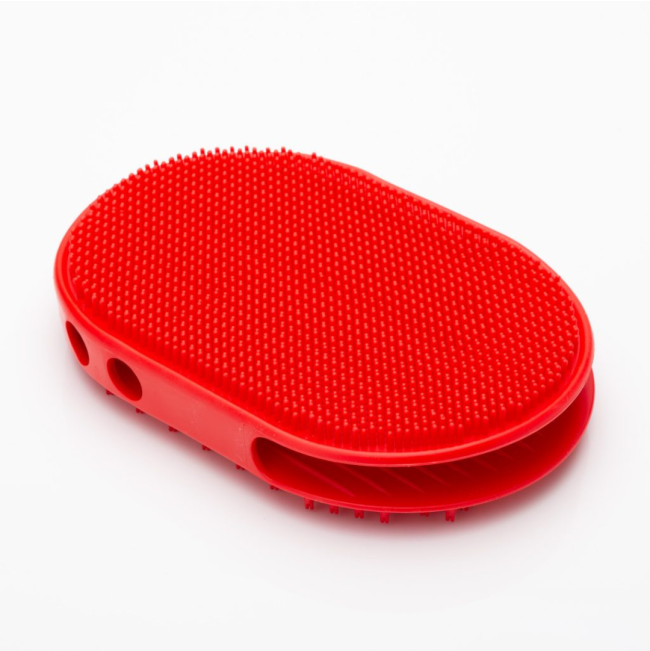 Mikki Rubber Glove view from the side red rubber material