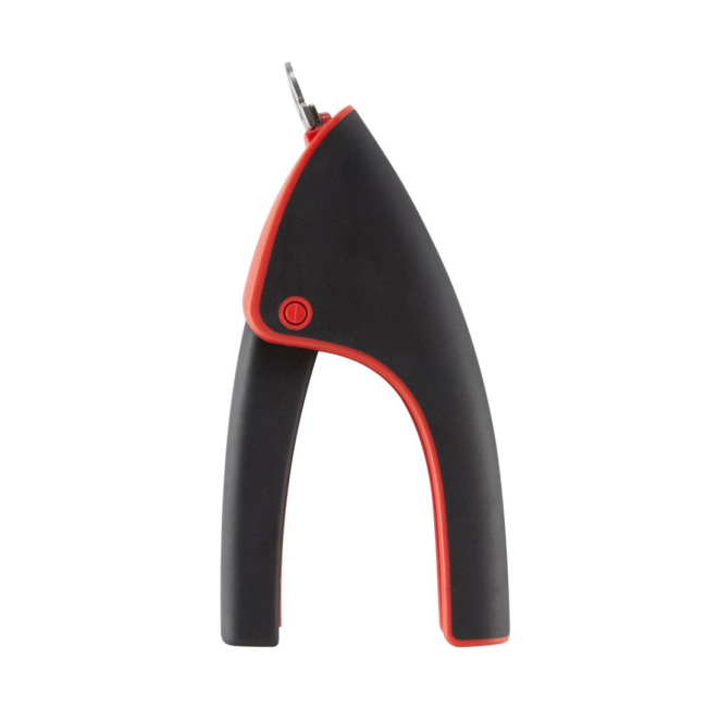 Mikki Guillotine Nail Clippers with a black and red design and thick grips