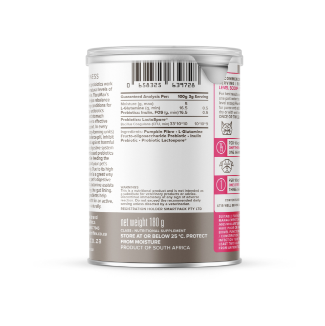 NutriFlex® FloraMax Natural Prebiotic & Probiotic for Dogs and Cats side three