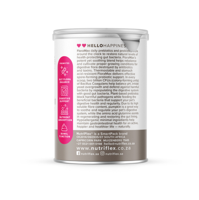 NutriFlex® FloraMax Natural Prebiotic & Probiotic for Dogs and Cats side four