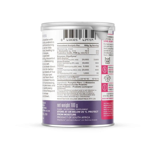 NutriFlex® DigestiMax Probiotic With Digestive Enzymes For Dogs and Cats side four