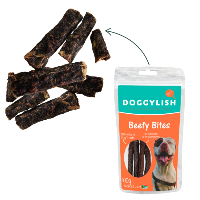 Doggylish Beefy Bites Dog Treats biltong like treat