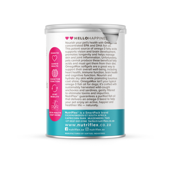 NutriFlex OmegaMax Fish Oil for Dogs and Cats side three