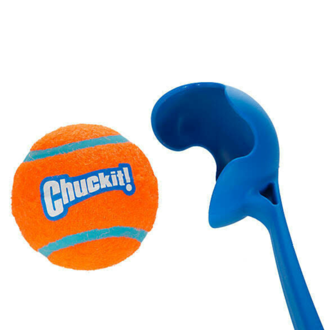 Chuckit! Sport Launcher - Small to Large Balls close up of holder and ball