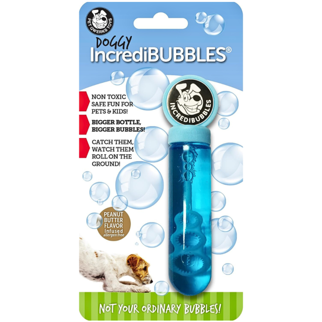 Pet Qwerks Doggy Peanut Butter IncrediBubbles in packaging