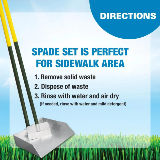Wee-Wee Doggie Doo Spade & Pan Set directions for use