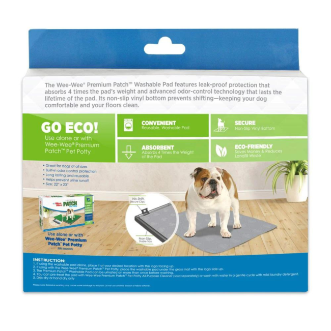 Wee-Wee Premium Patch Washable Dog Pee Pads back of box